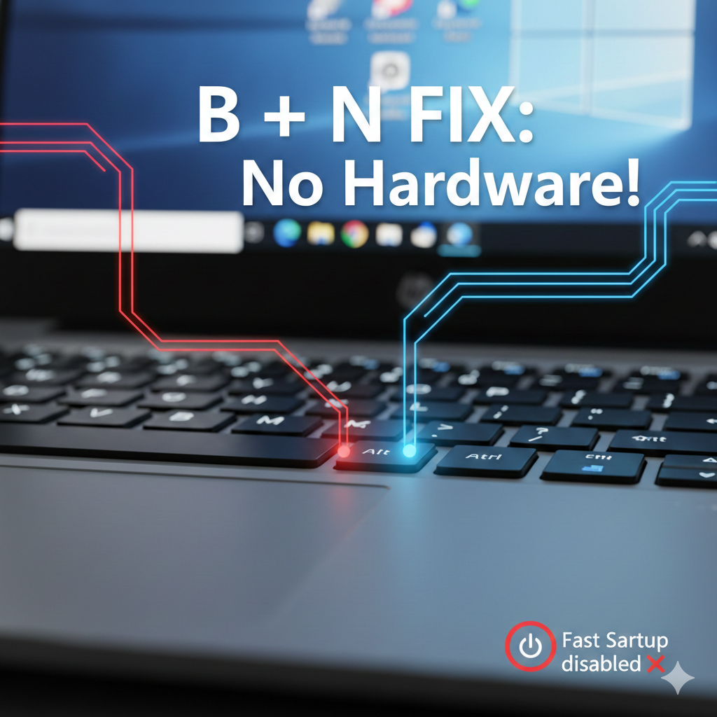 Du betrachtest gerade HP Notebook: Tasten B und N defekt? (Warum es kein Hardware-Fehler ist (und wie du es fixt!)